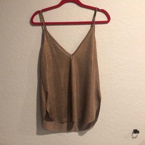 Shimmery/bronze glitter tank top